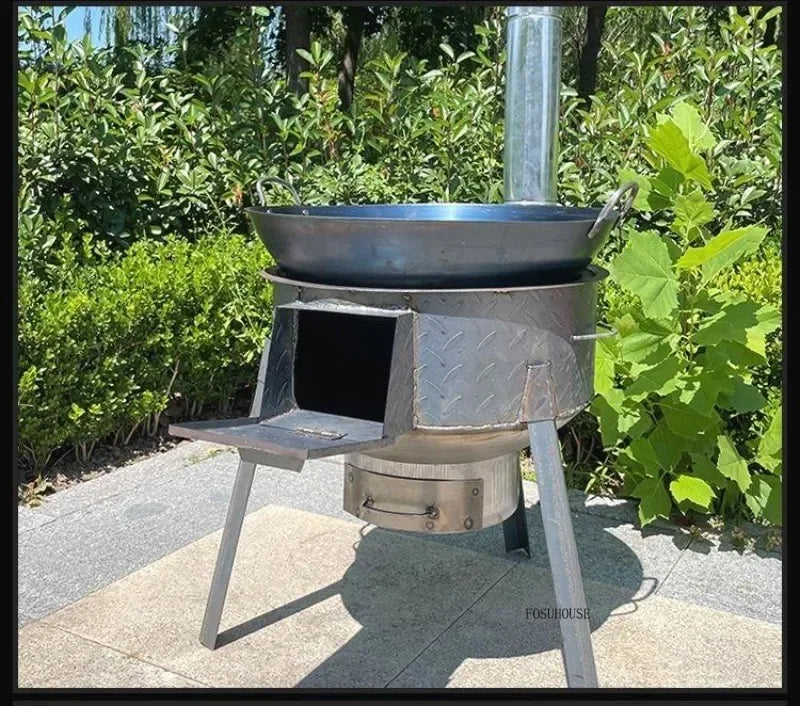 Chimeneas Camping Fire Pit Outdoor Grill Stand Camping Stove Heating Wood Fire Stove Household Rural Portable Brazier Stove