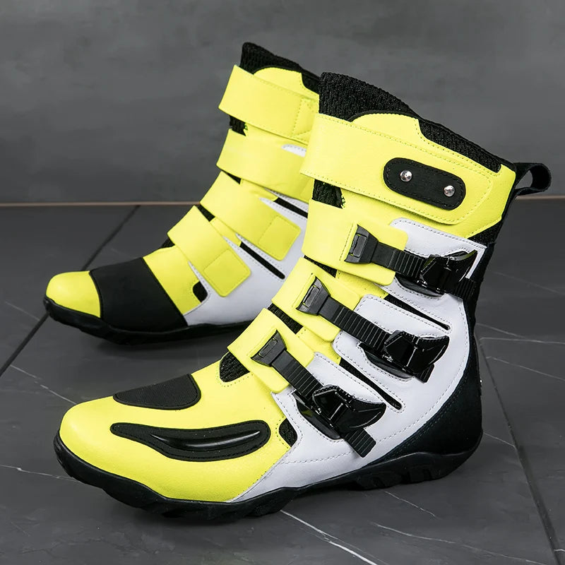 New Motorcycle Boots Men's Outdoor Sports Motocross Protective Boots Motos Slip Resistant Riding Shoes Motorcycle Accessories