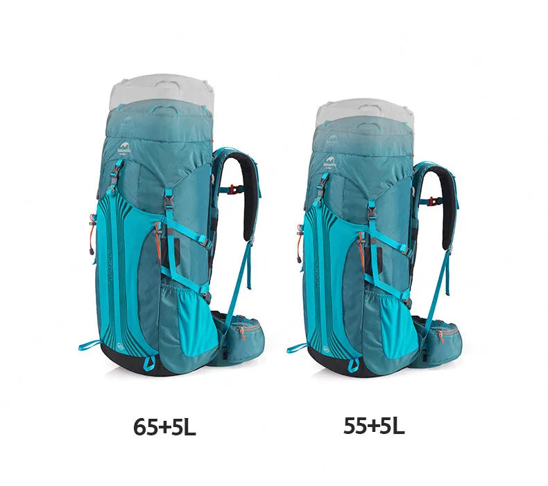 Naturehike Outdoor Hiking Bag Professional Large Capcity Backpack Suspension System Camp Climbing Backpack With Waterproof Cover