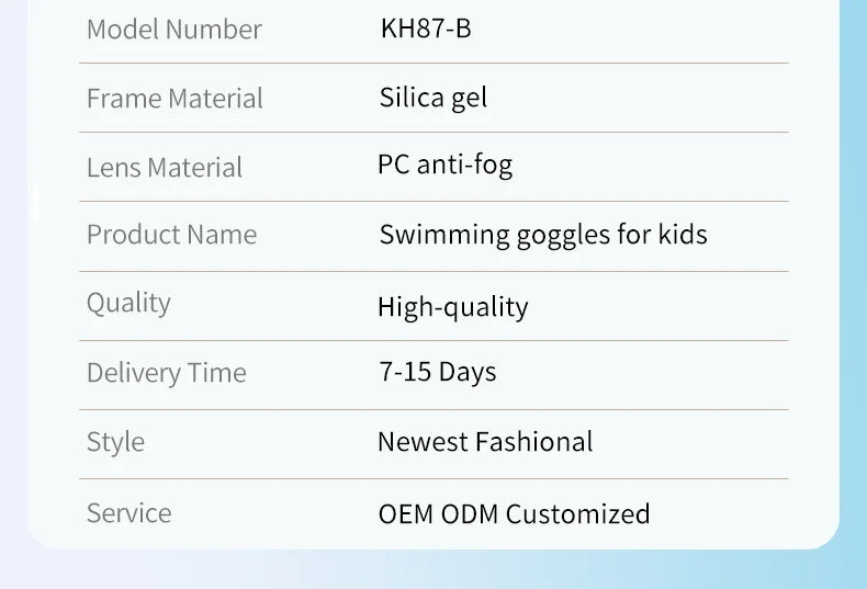 Kids Swimming Goggles for Boys & Girls (3-15 Years) - Big Frame HD View, Anti-Fog, No-Leak, Comfortable Silicone Swim Goggles