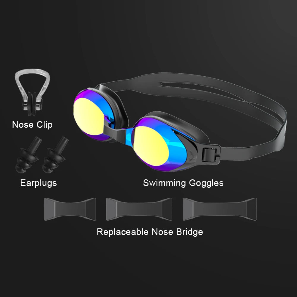 JSJM Professional Anti-Fog Swimming Goggles for Adults - UV Protection, Adjustable Silicone Fit for Men & Women, Unisex Design