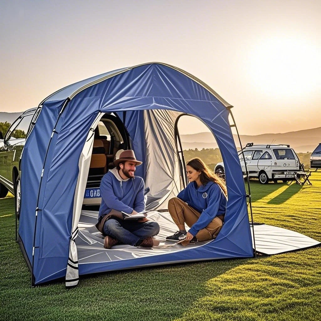 Easy Setup SUV Car Camping Tent - 4-Season Waterproof Tailgate Tent with Floor, 2-4 Person Large Space for Outdoor Adventures