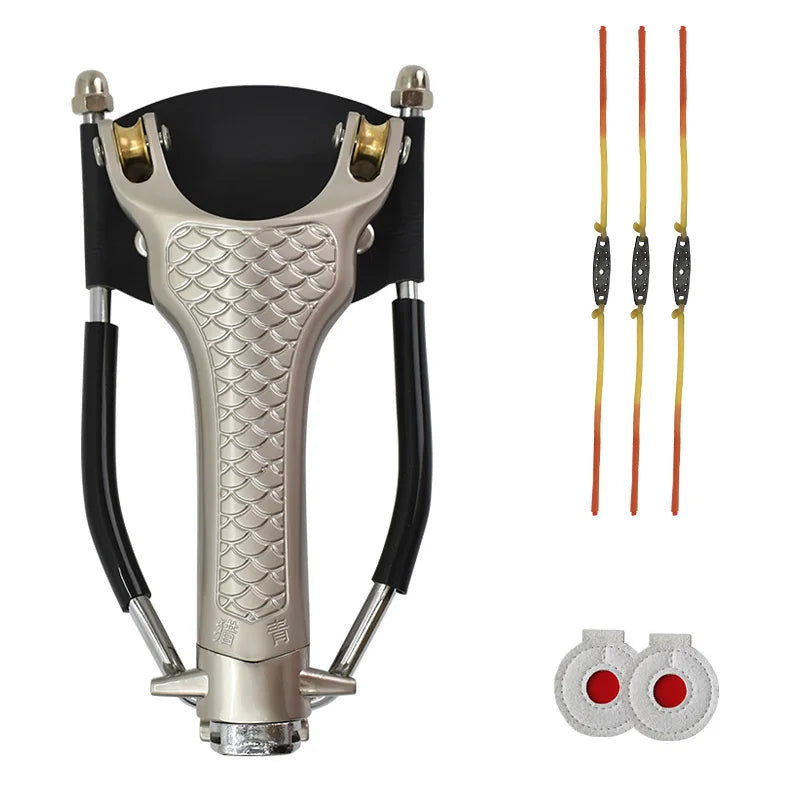 New Pulley Slingshot,Outdoor Hunting Fishing Slingshot Set with Wrist Rest High-speed Shooting Catapult for Adult Competition