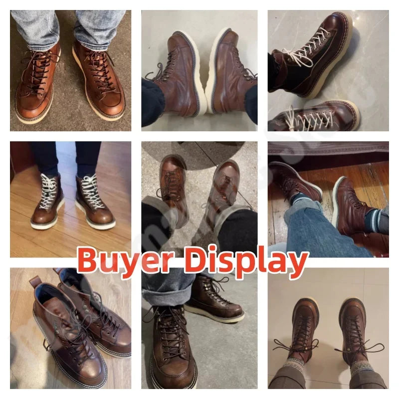 Motorcycle Riding Boots Short Face British High Top Leather Boots Retro Short Boots Velvet Style Casual Workwear Shoes