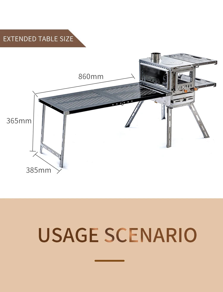 Firewood Stove Tent Heater Wood Furance Pellet Stove Brazier Grill Outdoor Camping Stove Portable Tent Heating Drawer Oven New