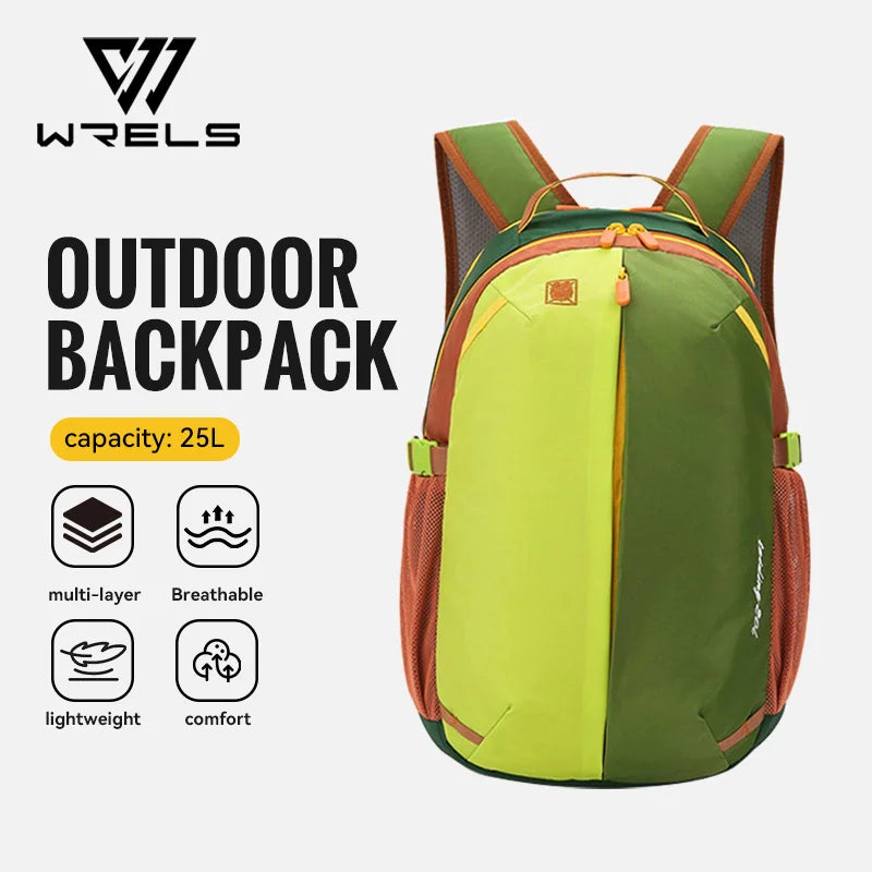 WRELS Outdoor Backpack Lightweight Breathable Schoolbag Waterproof Multi-role Backpack Large Capacity Outdoor Climb Hiking Bag