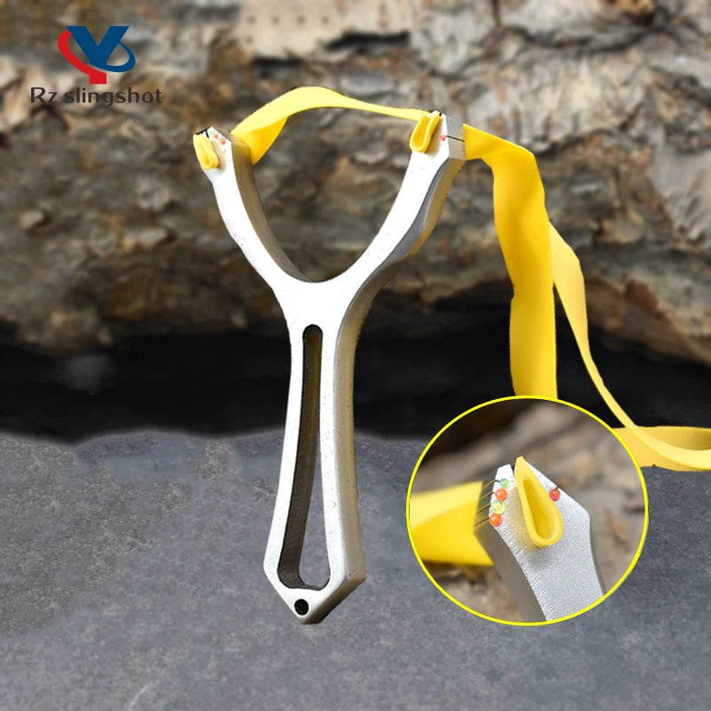Powerful Slingshot High Quality Stainless Steel Outdoor Hunting Bow Catapult with Flat Rubber Band Fun Toys Entertainment Tools