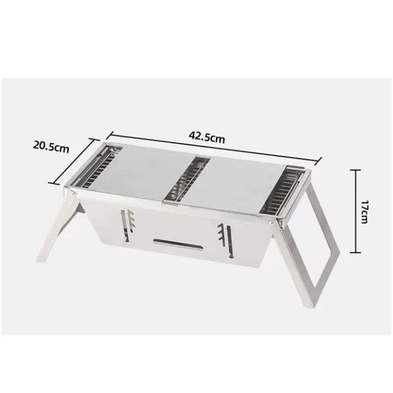 Commercial Folding BBQ Grills Portable Firewood Barbecue Utensils Cookware Brazier Charcoal Garden