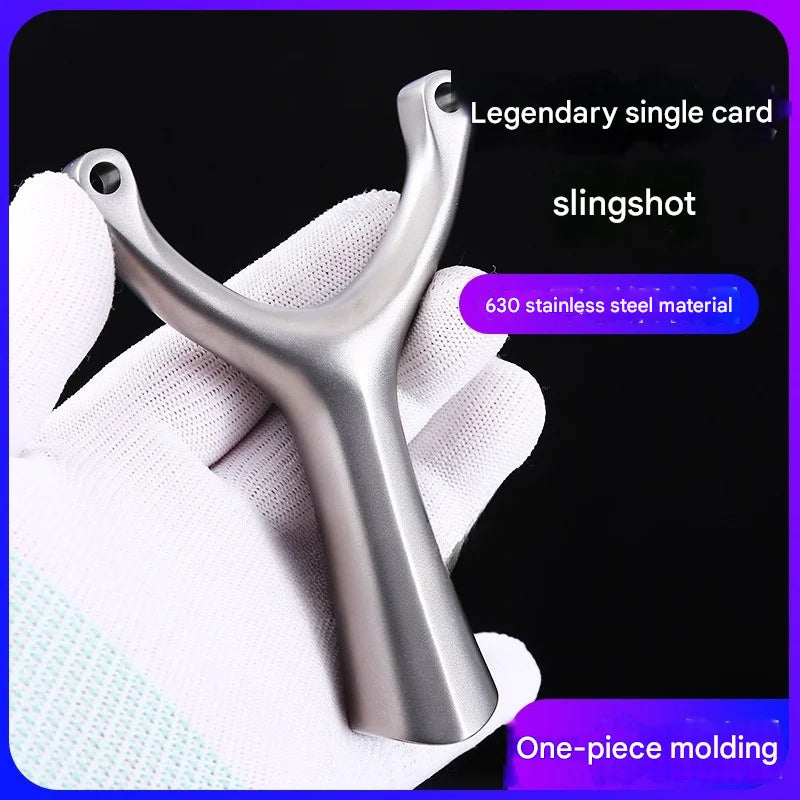 High Quality Hunting Stainless Steel Slingshot With Flat Rubber Band Outdoor Sports Hunting Shooting Catapult Accessories