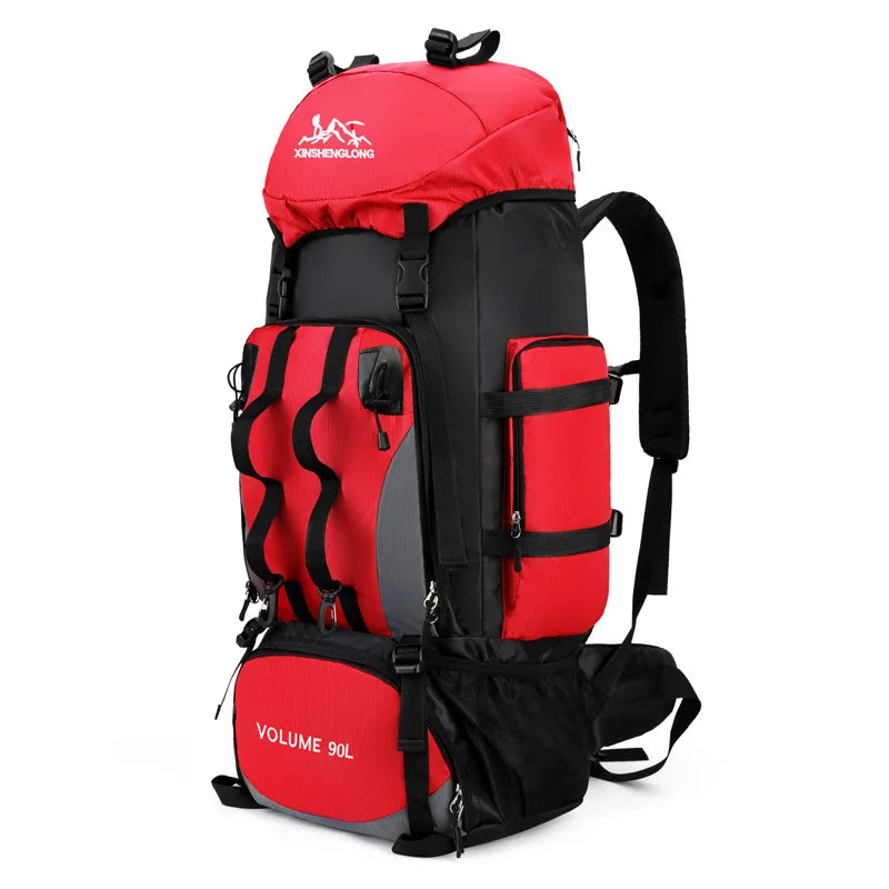 90L Large Capacity Outdoor Hiking Mountaineering Bag Lightweight Backpack Suitable for Hiking Camping Waterproof Travel Bag