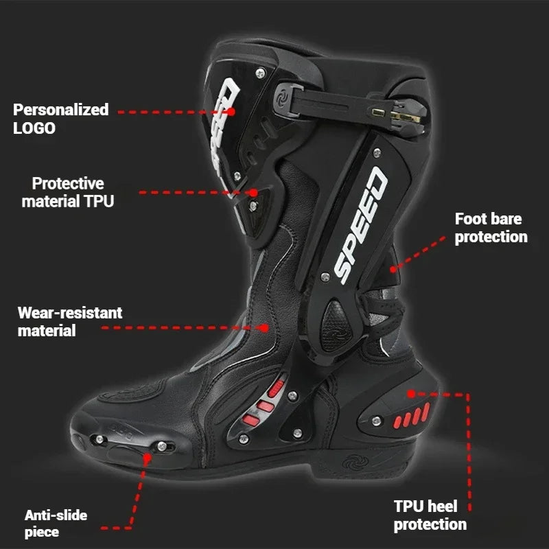 2024 Summer Motocross Boots Water-Repellent Breathable Anti-Slip All-Terrain Off-Road Motorcycle Riding Gear Durable MX Boots
