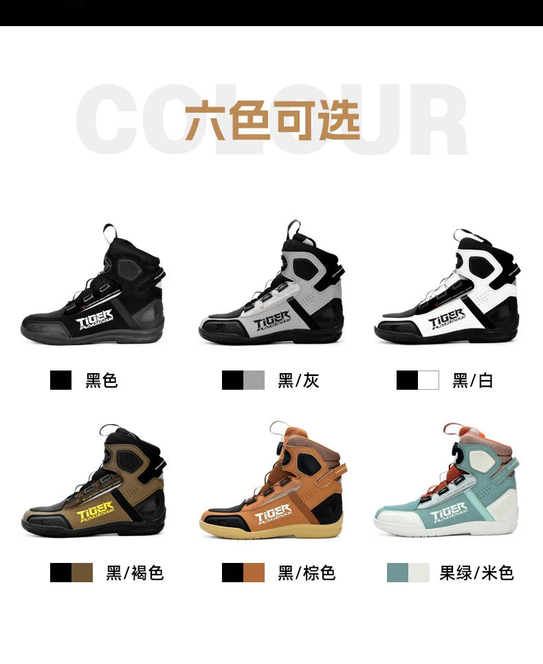 TR Motorcycle Shoes Men Motorcycle Boots Breathable Riding Boots Four Seasons Women Waterproof Moto Racing Shoes Cross-country