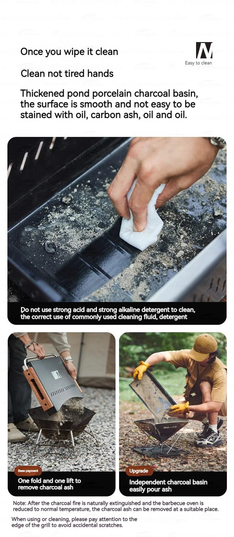 Naturehike Upgrade Barbecue Grill Lightweight Folding Portable Charcoal Burner Camping Outdoor Picnic Tabletop Cooking Stove Box