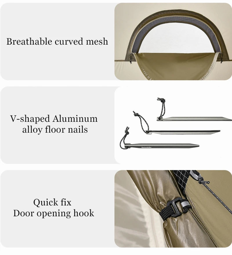 Naturehike Camping Tent Ultralight Silicon Coated Outdoor 4 Season Tents Waterproof 15D Nylon Double Layer 2 Person Hiking Tent