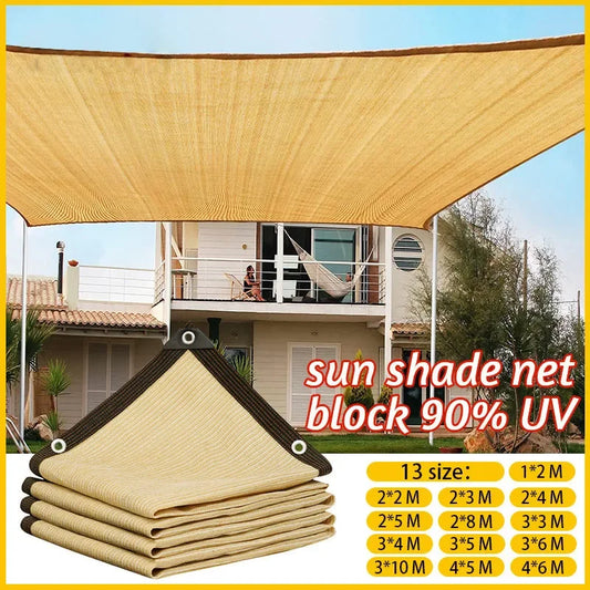 4x5m Beige shading net, UV protection, plant shed, outdoor sunshade, mesh, HDPE sunscreen fabric sunshade