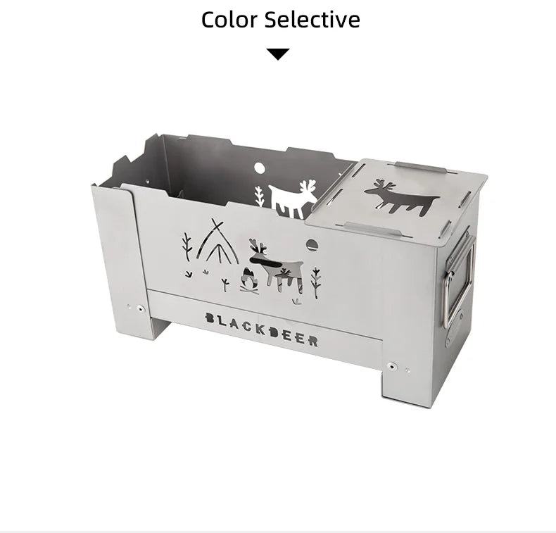BLACKDEER Outdoor titanium Windproof Wood Stove Furnace Portable Picnic Stove Cooking Camping Burner Barbecue grill BBQ 1kg