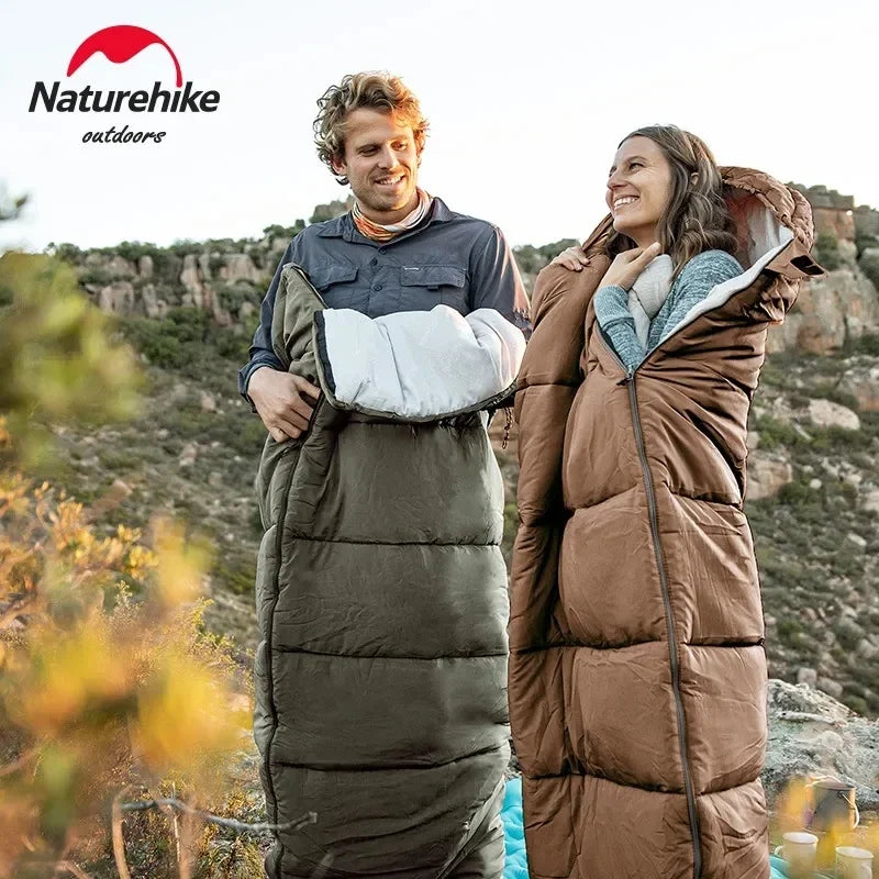 Naturehike Sleeping Bag Ultralight Winter Envelope Spliceable Sleeping Bag for Outdoor Camping Adult Waterproof Cotton Quilt