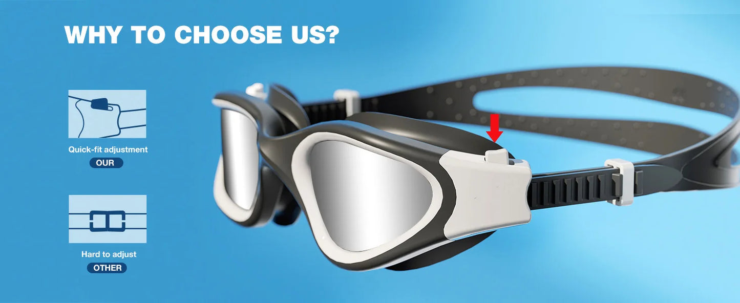 Swim Goggles, Upgraded G1 Polarized Swimming Goggles Anti-fog for Men Women Adult