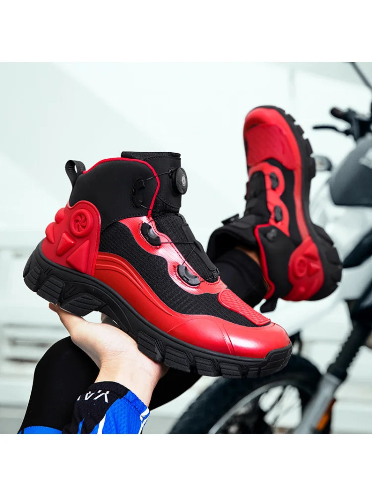 Large Size Motorcycle Boots Outdoor Riding Racing Shoes Anti-fall Wear-resistant Motorcycle Shoes Motorcycle Travel Equipment