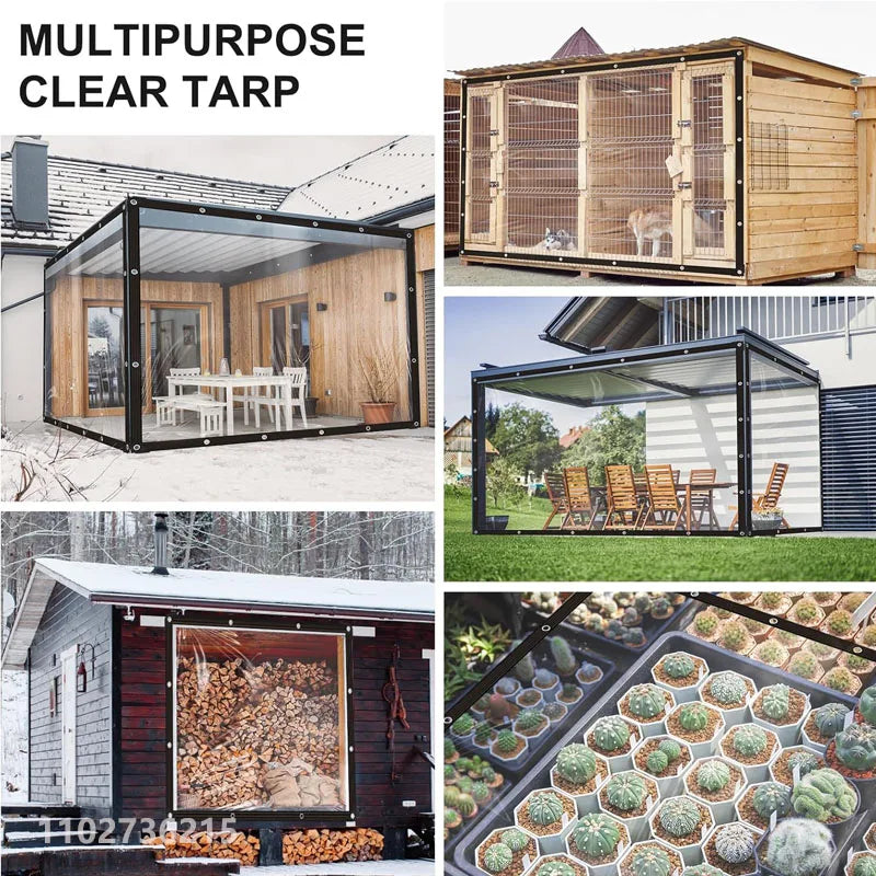 Transparent rainproof shading cloth tarpaulin Lightweight waterproof tarpaulin cover tarpaulin transparent rainproof cloth2X2m