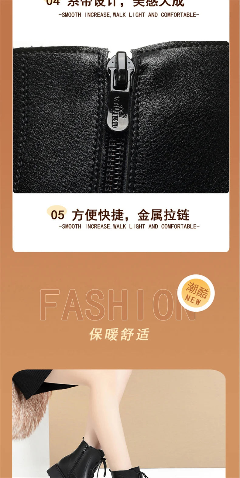 Women Winter Warm Velvet Ankle Boots Lace up Soft Leather Thick Bottom New Fashion Anti-slip Motorcycle Short Boots