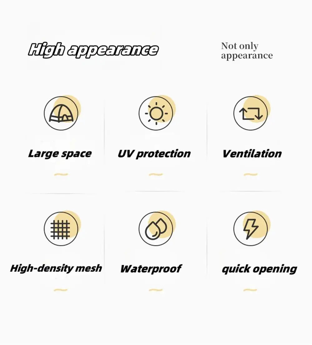 Camping Waterproof Tent 2-3 People One-touch Camping Tent Outdoor Ultralight Portable Sun Shelter Beach Tent for Outdoor Fishing