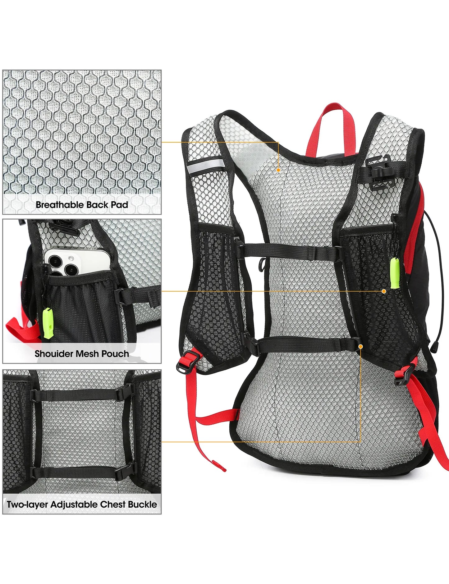 1PC Hydration Pack Lightweight Hydration Water Backpack, Running Backpack Hydropack Hydro with 2L Water Bladder for Cycling