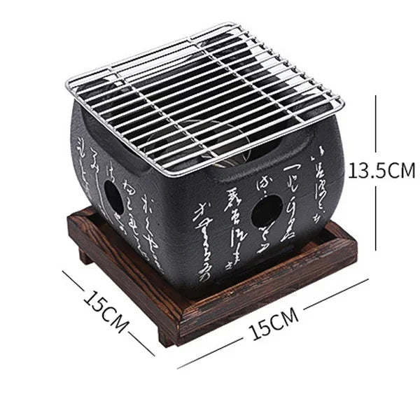 Portable Japanese Charcoal Grill Korean Barbecue grill Aluminium Alloy Alcohol Stove Carbon Cooking Furnace BBQ Tools