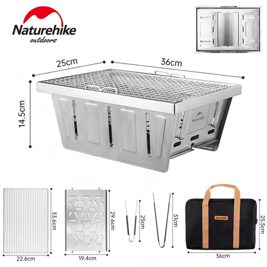 Naturehike Folding Grill Barbecue Stove Firewood Camping Picnic Cookware Accessories Portable Stainless Steel IGT Table Heater