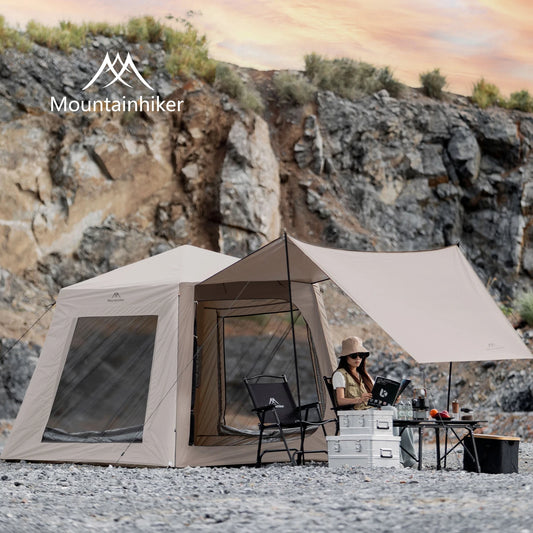Outdoor Camping Inflatable Tent Mountainhiker Rainproof UV Protection Large Sunshade Canopy Silver-Coated Quick Inflatable Hut