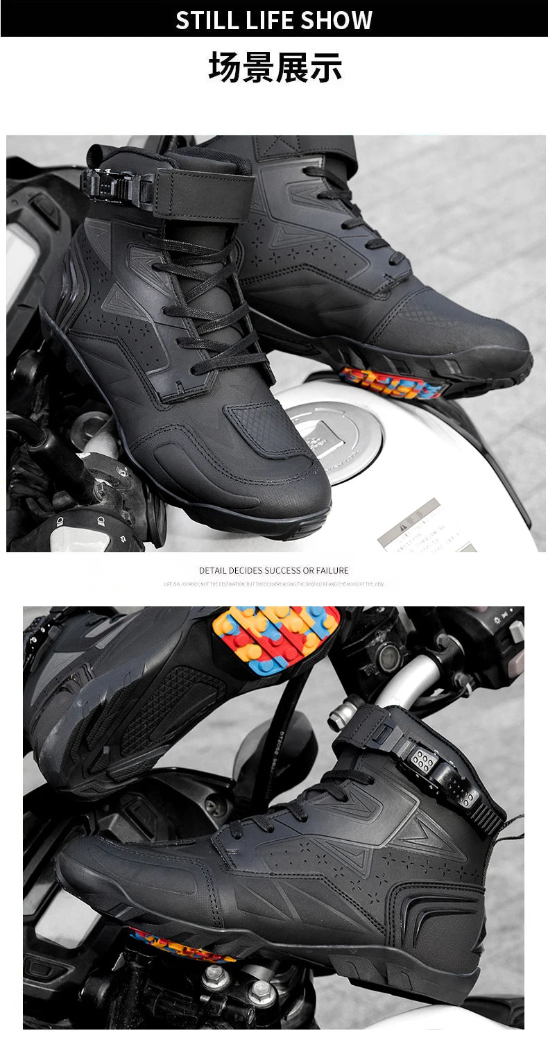 Men Motorcycle Boots New High Quality TPU Protection Men's Motorcycle Shoes Non-slip Breathable Motorbike Riding Boot