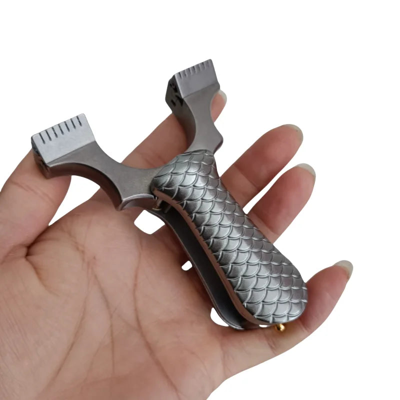 Folding Slingshot Authentic Titanium Alloy New TC21 Flat Skin Quick Press High Precision Outdoor Power Catapult