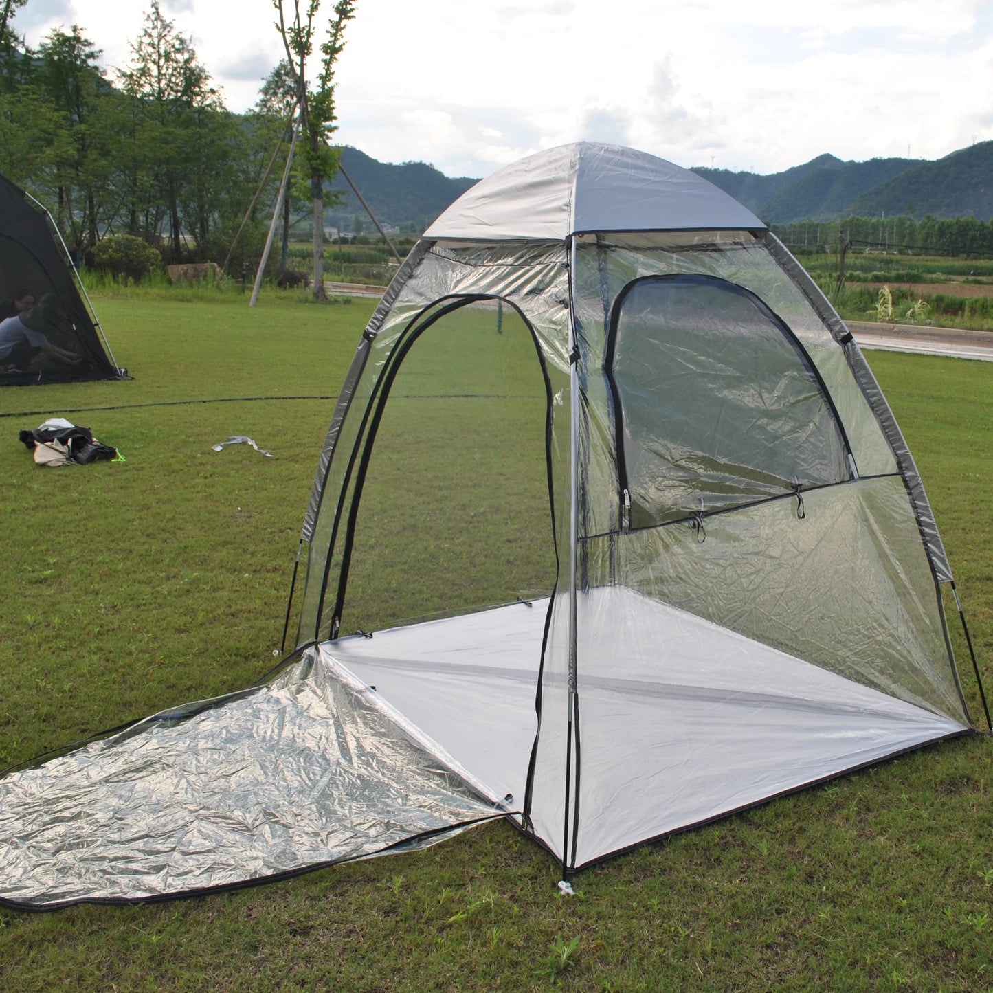 Sports Tent All Weather Clear Sport Shelter Waterproof and Windproof with Detachable Top Cover Rain Tent,PVC tent,Warm keep tent