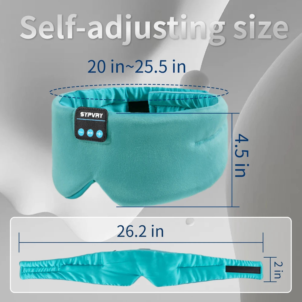 Soft Sleep Mask Bluetooth Wireless Headphones, Sleeping Headphones Adjustable Music Eye Mask Silk for Sleeping Meditation