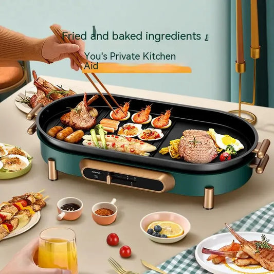Electric Broiler Korean Household Non-stick Electric Broiler Smokeless Barbecue Electromechanical Roasting Pan