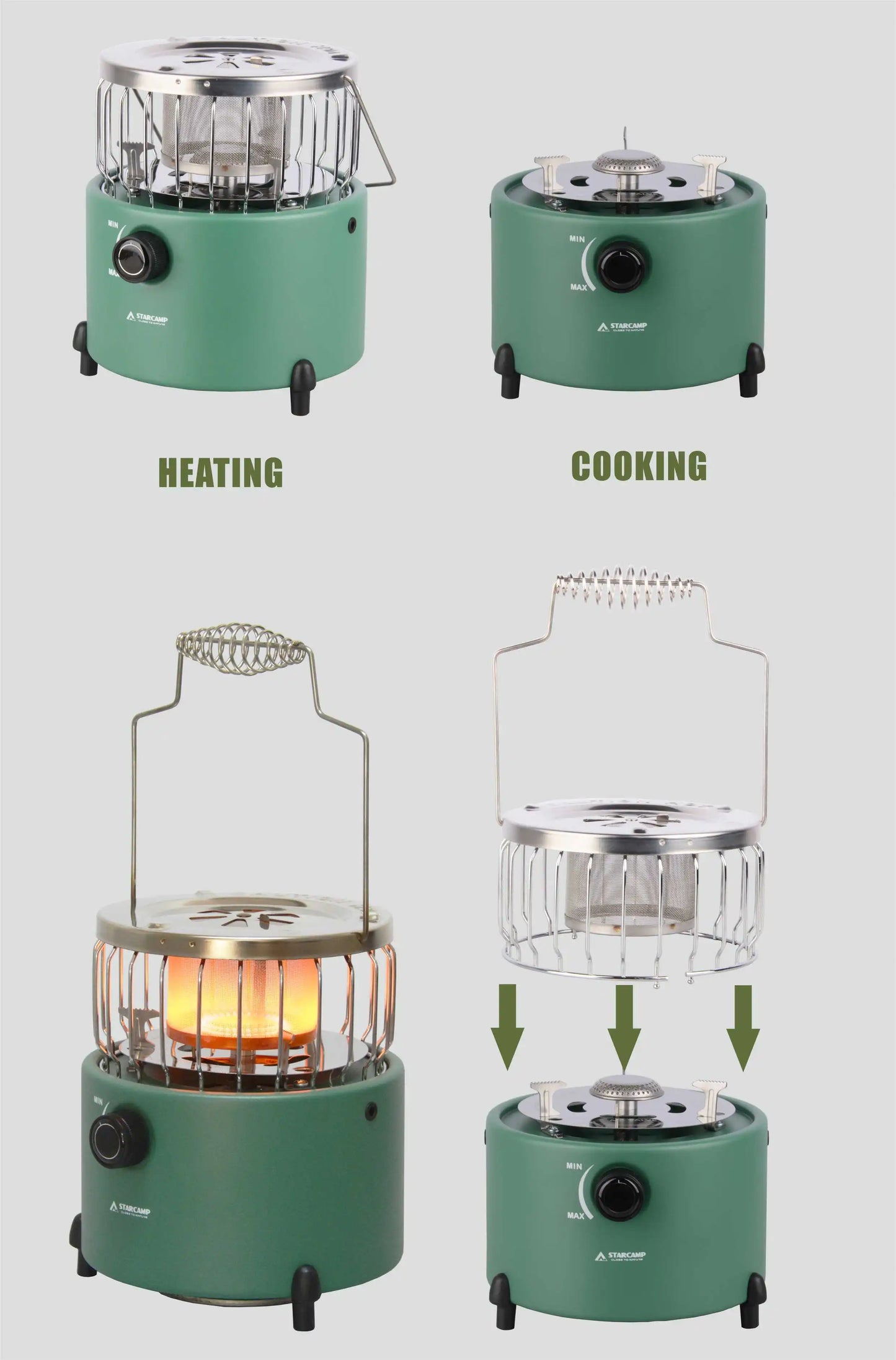 STARCAMP Portable Outdoor Camping Gas Heater & Stove 2 IN 1
