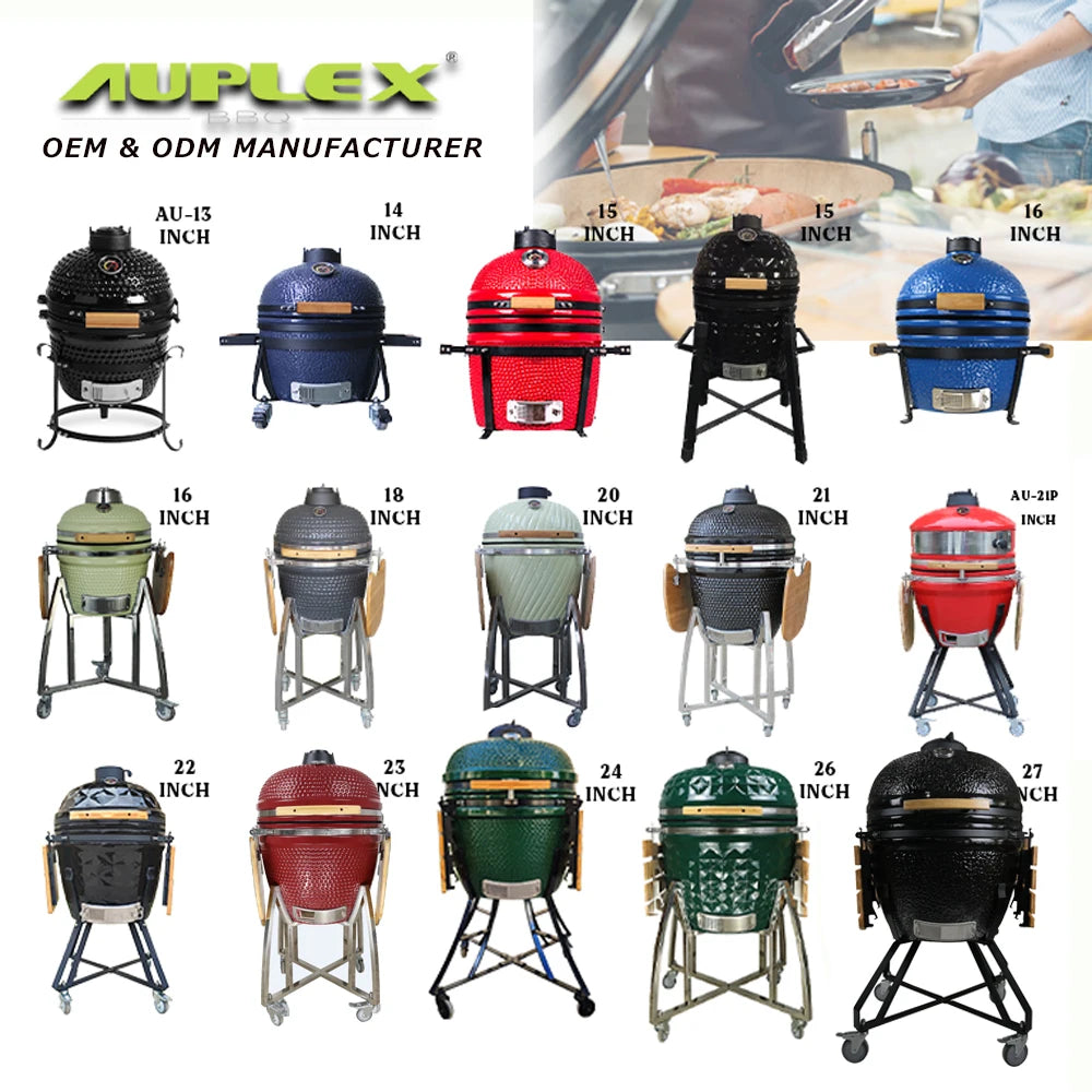 Auplex Wholesale Barbeque Asador Portable Charcoal 21-Inch Kamado Ceramic Grills BBQ