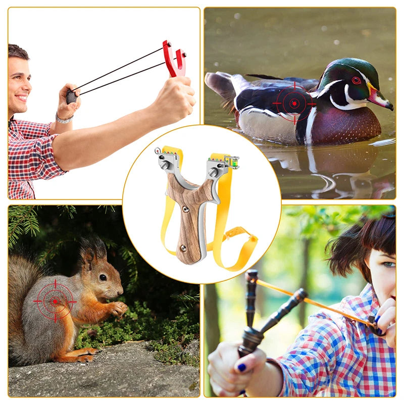 Laser Slingshot Professional Slingsshot Powerful Alloy Shooting Outdoor Hunting Sling Shot Aiming Catapult Hunting Acessories
