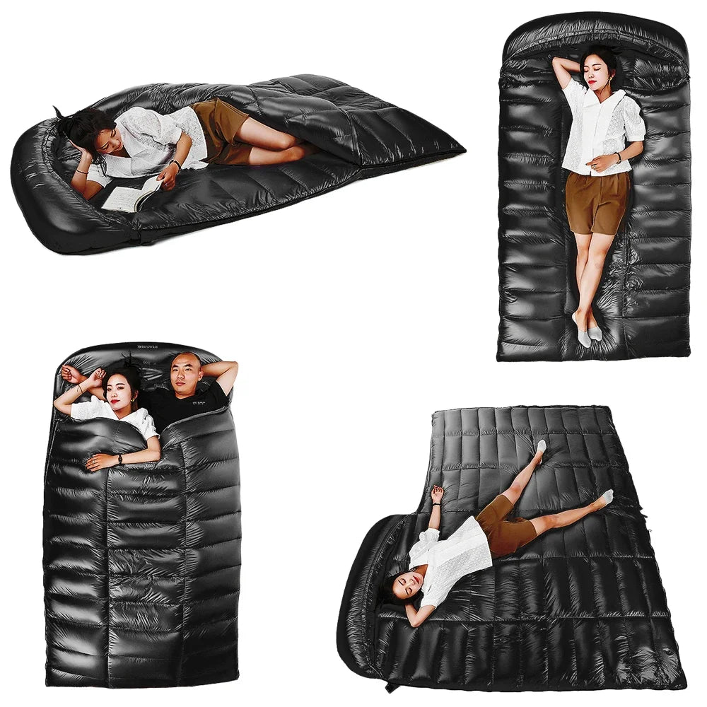 90% White Goose Down Double Sleeping Bag Winter Sleeping Bag Camping Sleeping Pack for Backpacking Camping Hiking Traveling