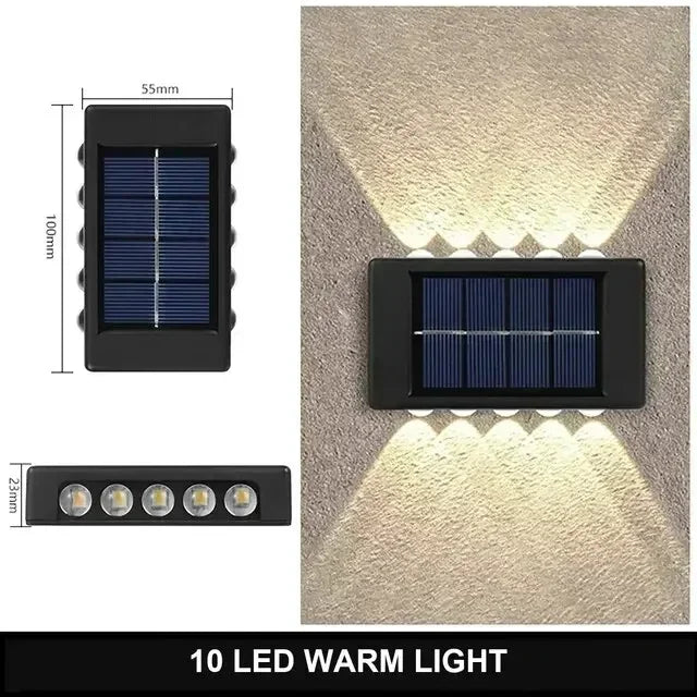 Solar Wall Lamp Outdoor Waterproof Solar Powered Light UP and Down Illuminate Home Garden Yard Decoration Outside Sunlights