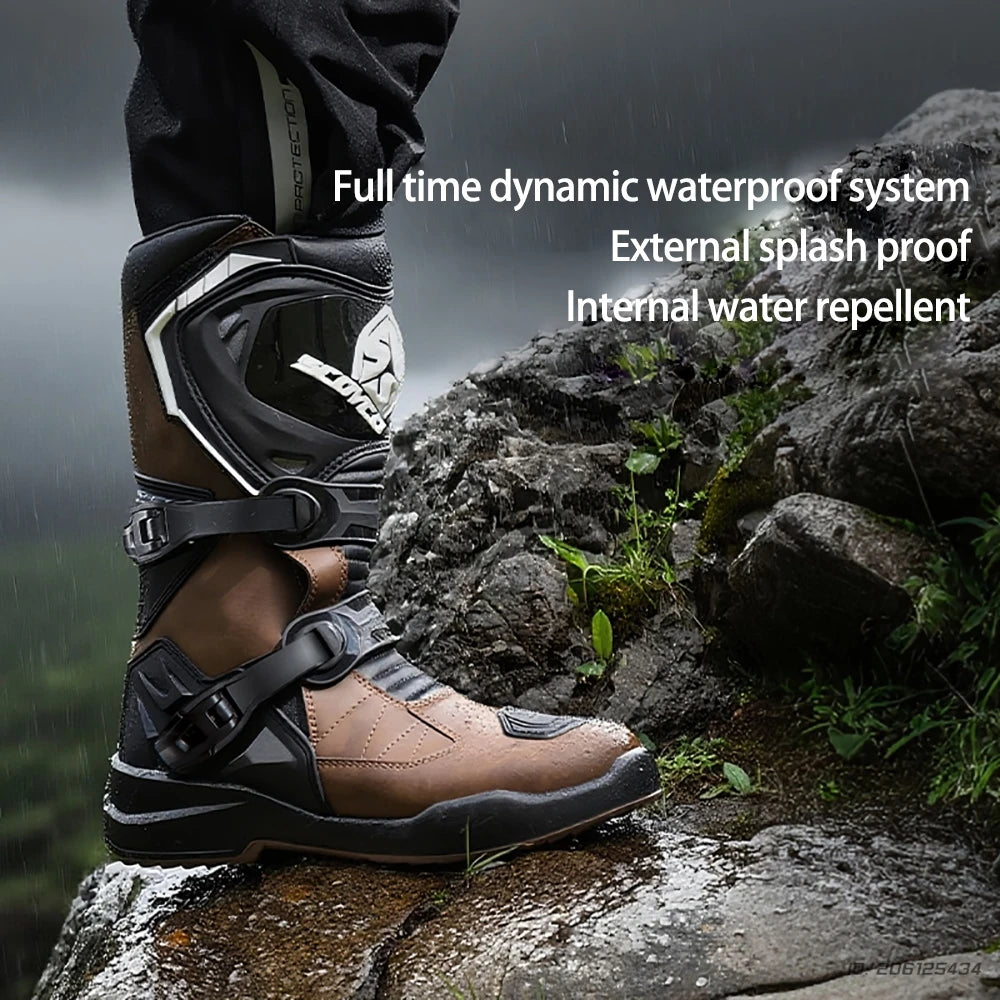 Motorcycle Boots Windproof Waterproof Motocross Boots Anti-Slip Professional Motorbike Shoes For Outdoor Off-Road Rally Riding