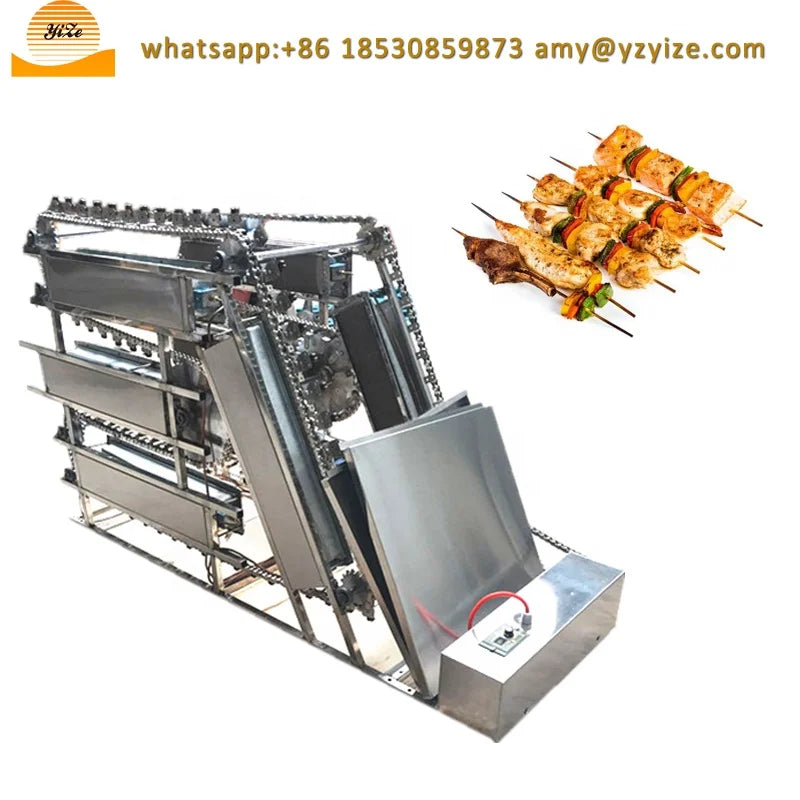 Electric Shish Kebab Machine Automatic Yakitori Grill Machine Smokeless Barbecue Grill Kabob Machines