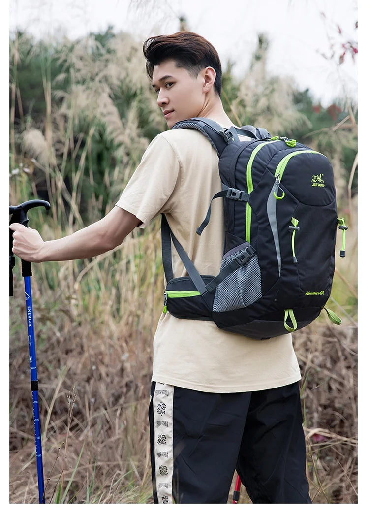 40L Splicing Style Backpack 450D Nylon Travel Bag Men Outdoor Backbag Multifunctional Hiking Mountaineering Backpack