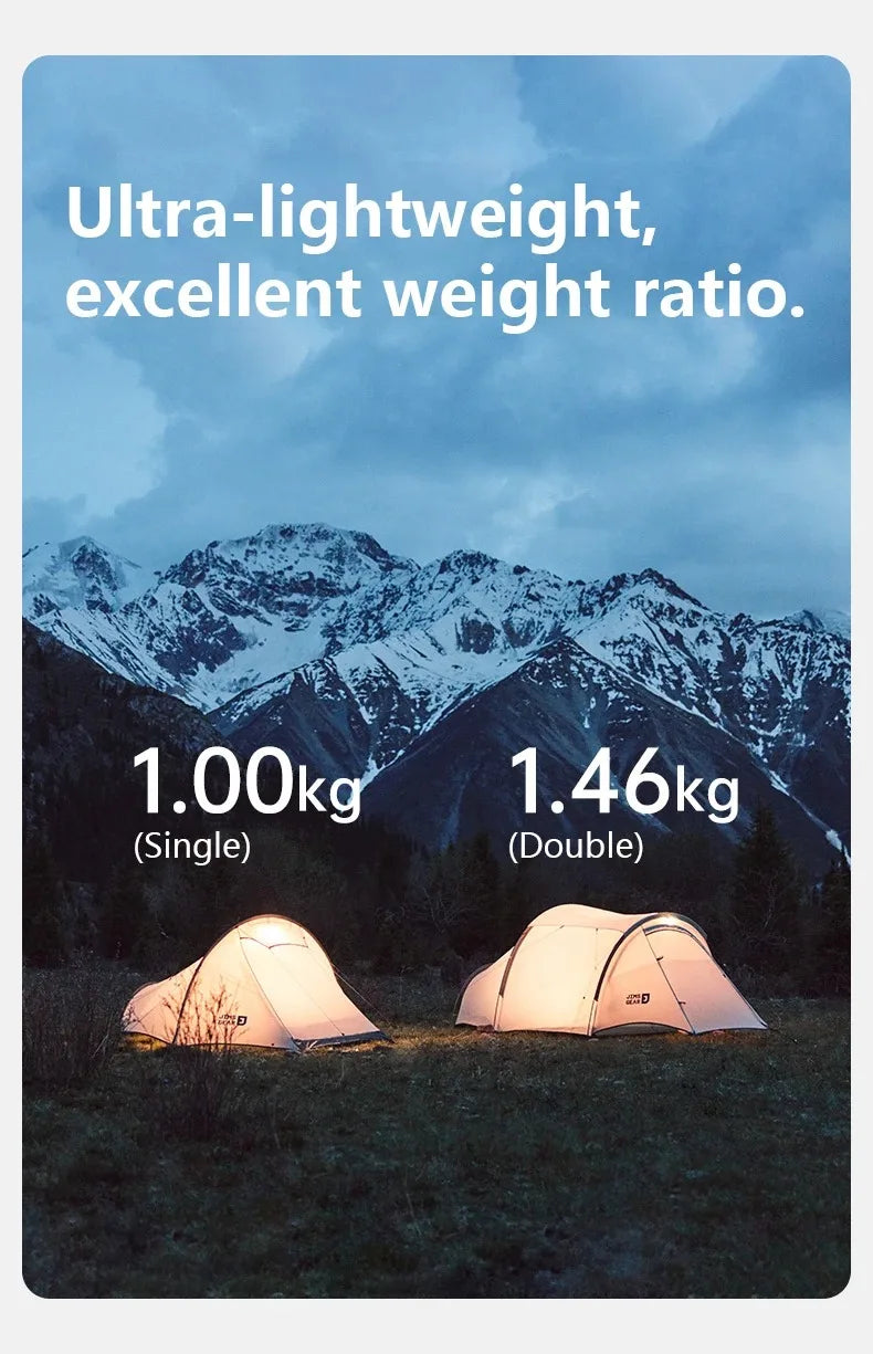 Naturehike Tunnel 1 2 Person Camping Tent Outdoor Tent For Camping Biking Hiking Muntaineering Waterproof 15D Nylon Material