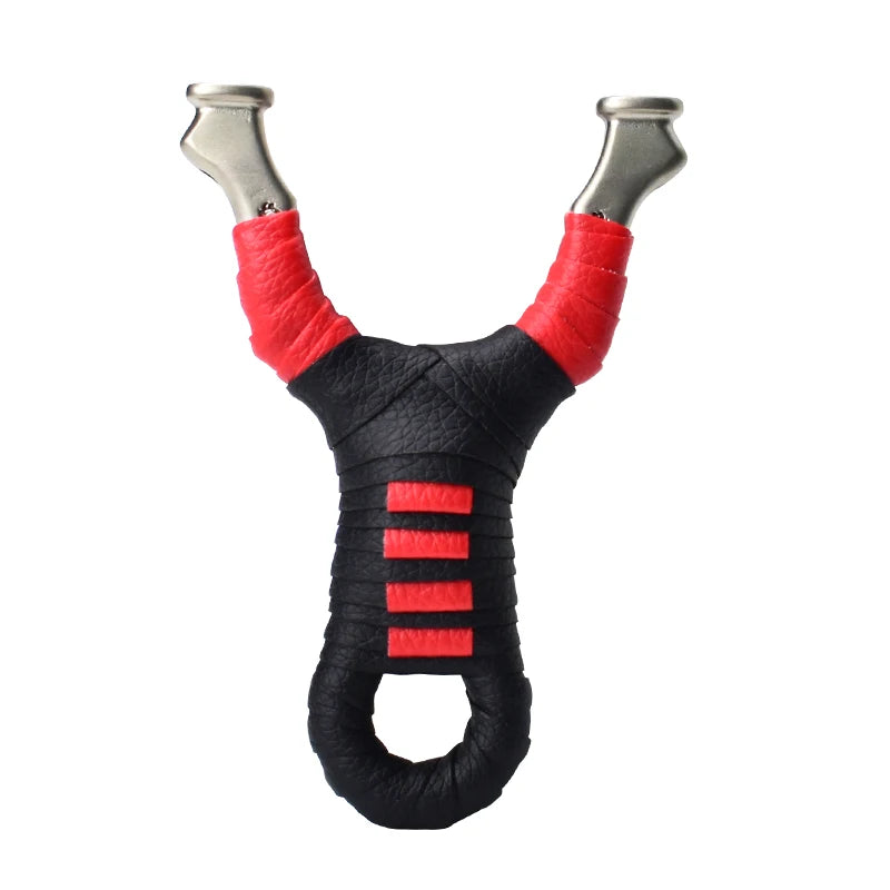 New Style Stainless Steel Powerful Slingshot with Tube Rubber Band Mud Balls Slingshot Catapult Bag for Hunting Outdoor