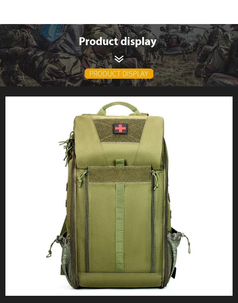 Tactical Medical Backpack MOLLE Detachable Med Kit - Quick-Access Military Survival Emergency Pack for Camping First Aid