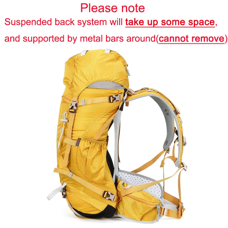 35+5L Expandable Hiking Backpack Lightweight Water-Resistant Trekking Bag with Breathable Back System Outdoor Camping, Travel