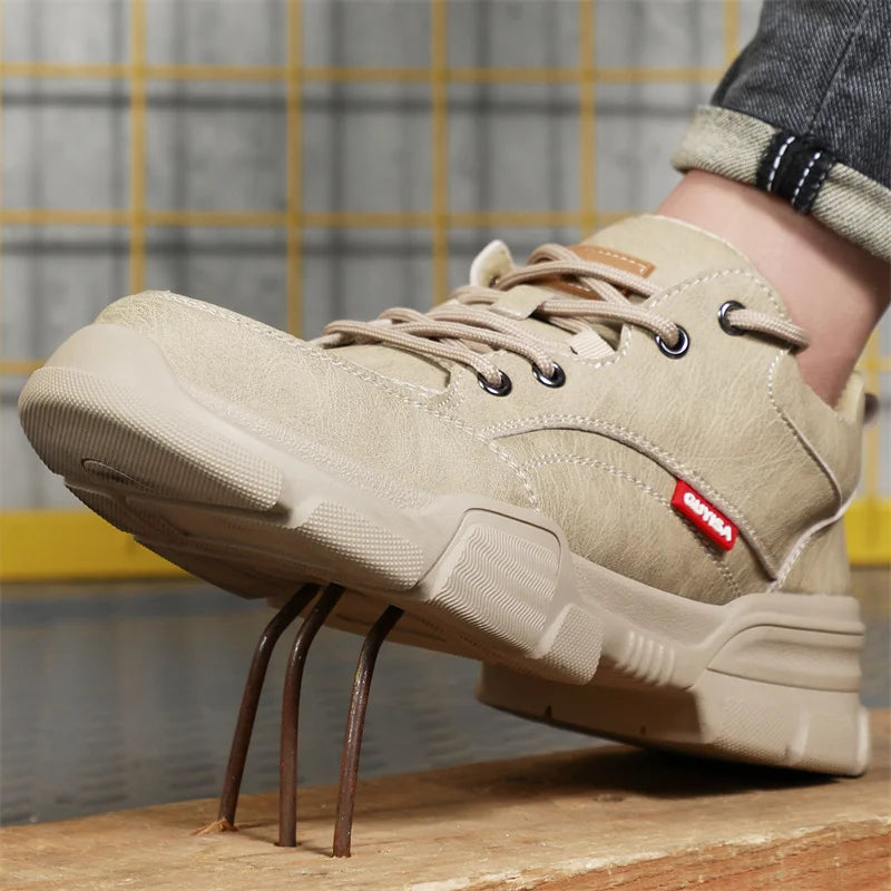 Waterproof Wrok Safety Shoes For Men Summer Breathable Indestructible Boots Non-slip Industrial Construction Shoes Male Footwear