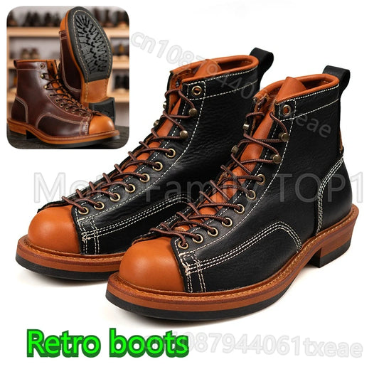 American retro locomotive shoes Boots For Motorcycle