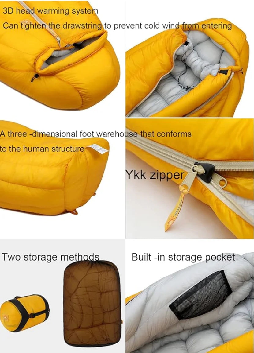 Factory Price Custom Mummy 0 Degree Winter 95 800 FP Goose Down Sleeping Bag Camping Hiking for Outdoor
